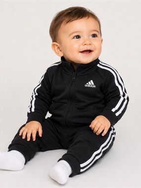 Adidas Classic 3-Stripe Infant Track Jacket - Black - 9M